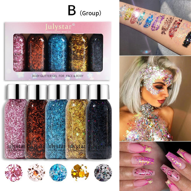 Makeup Blue Sequins Liquid Liquid Eye Shadow Stage Makeup Face Body Sequins Colorful