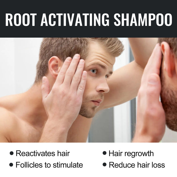 Root Activator Shampoo, Natural Hair Regrowth Shampoos, Unisex Hair Thickening Shampoo For Men & Women For Darker & Thicker Hair