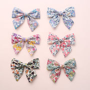 Printed bow fabric clip