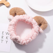 Soft  Horns Hair Band Cute Female Face Makeup Cleansing Hair Accessories Plush Headband