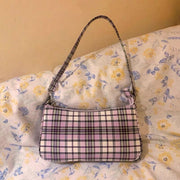 Vintage Retro Bags Designer Ladies Handbag French Plaid