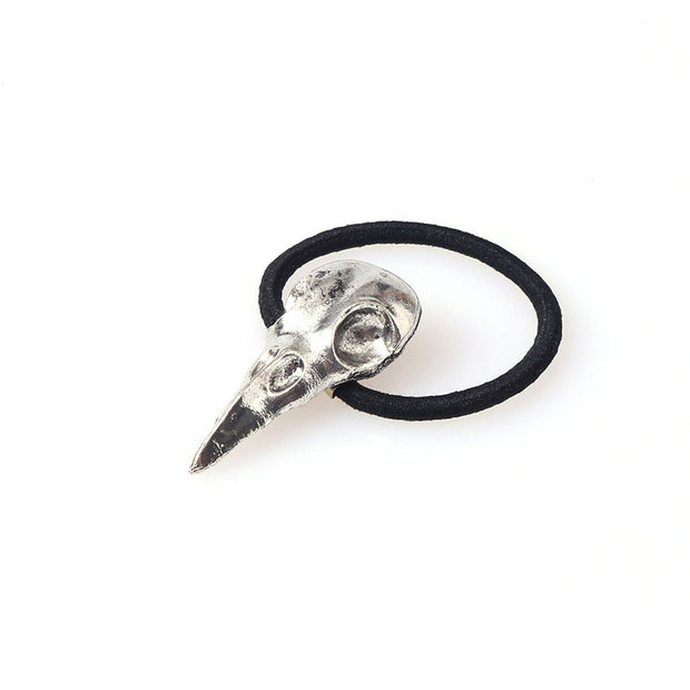 European And American Punk Personality Hair Accessories Three-Dimensional Metal Crow Skull Skull Hair Rope Hair Tie The Same Style Is Available In Multiple Colors