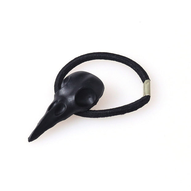 European And American Punk Personality Hair Accessories Three-Dimensional Metal Crow Skull Skull Hair Rope Hair Tie The Same Style Is Available In Multiple Colors