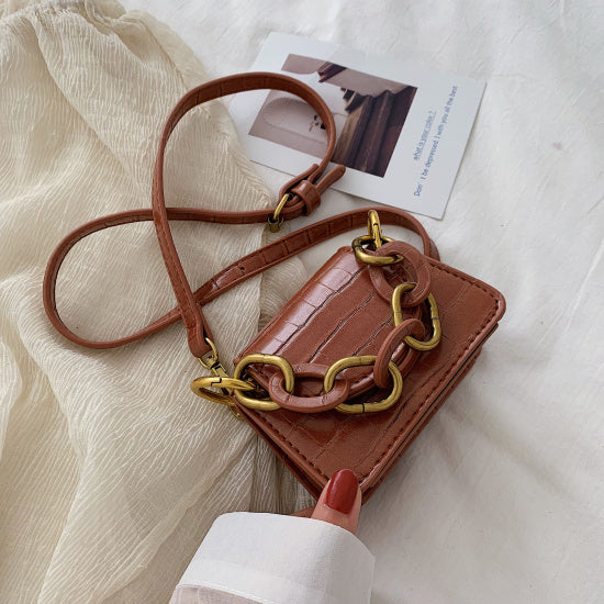 Stone chain cross-body bag