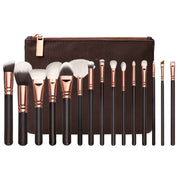 15 Makeup Brush With Bag  Rose Gold Makeup Brush Multi-function Makeup Tool Set