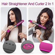 Warm curling hair straightener