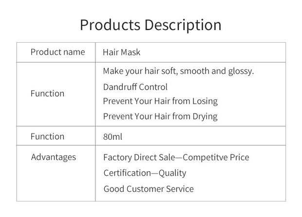 Deep Moisturizing Hair Mask Soft Hair Conditioner Hair Care