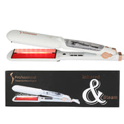 Infrared steam spray hair straightener