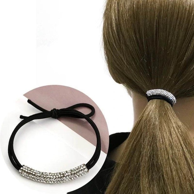 Women's Ponytail Hair Ring Crystal Hair Accessories Half Hair Elastic Diamond