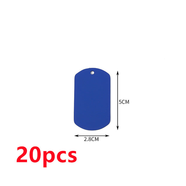 Stainless Steel Hang Tag Colored String Spray Paint Pet Dog Brand Dog Tag Color DIY Accessories