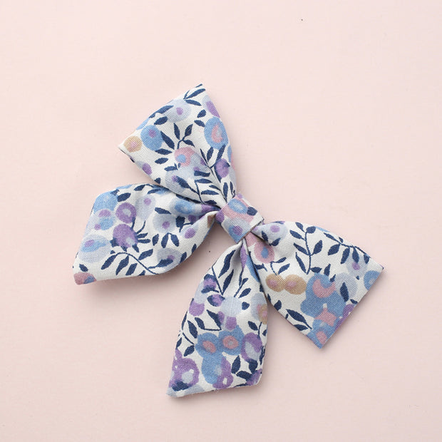 Printed bow fabric clip