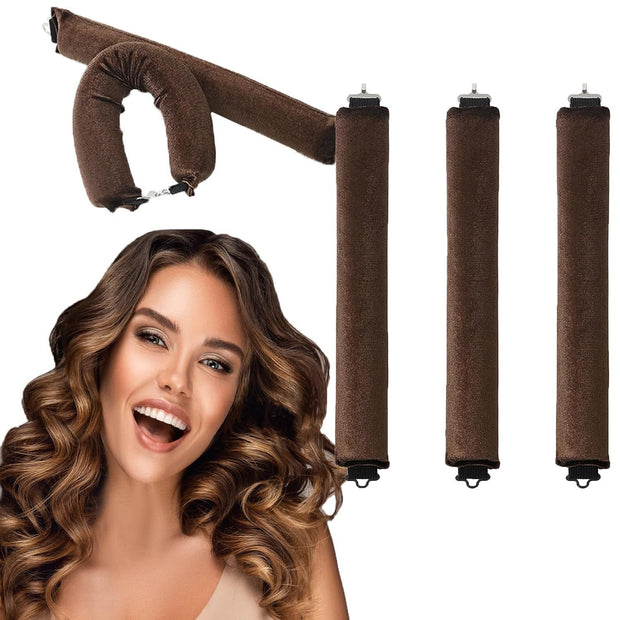 3 Hooks Heat-free Hair Curler Large Tool Rubber Hair Curler