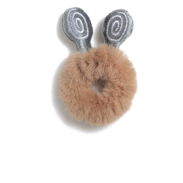 Tie-up Antlers Plush Hair Ring Rabbit Ear Rubber Band