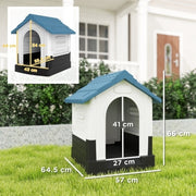PawHut Outside Dog Kennel House, For Miniature Dogs, 64.5 X 57 X 66cm