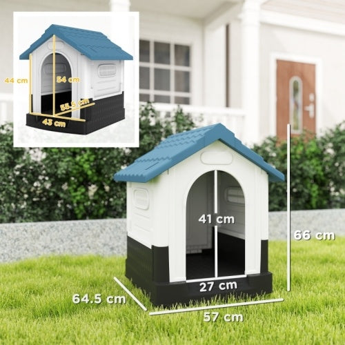PawHut Outside Dog Kennel House, For Miniature Dogs, 64.5 X 57 X 66cm