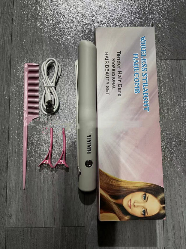 Mini Wireless Rechargeable Splint Hair Straightener Hair Curler