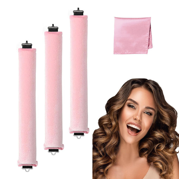 3 Hooks Heat-free Hair Curler Large Tool Rubber Hair Curler