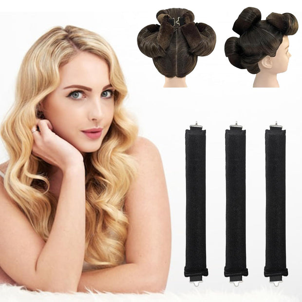 3 Hooks Heat-free Hair Curler Large Tool Rubber Hair Curler