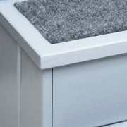 PawHut 3 Step Wooden Dog Steps Pet Stairs For Dogs, Cat Ladder For Bed Couch With Storage Grey