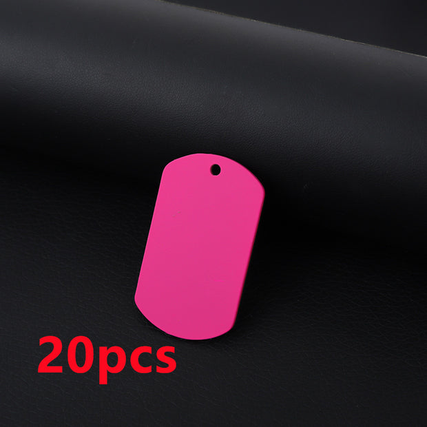 Stainless Steel Hang Tag Colored String Spray Paint Pet Dog Brand Dog Tag Color DIY Accessories