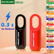 RAYKUBE Mini Fingerprint Lock Smart Padlock Biometric Electronic Lock Keyless USB Charge for Gym School Travel Case Backpack