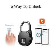 Tuya Smart Padlock Lock Bluetooth Fingerprint Bags Locks Dormitory Anti-Theft Lock USB Rechargeable Security Keyless Door Lock