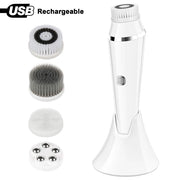 Facial Cleansing Brush Rechargeable Electric Spin Face Brush Waterproof Face Scrubber Massager with 4 Brush Heads Facial Machine