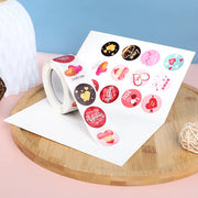 500PC Valentines Day Heart Sticker Candy Bag Seal Label Sticker Scrapbooking Valentines Birthday Wedding Gift Box Bag Decoration