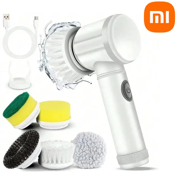 Xiaomi MIJIA Electric Scrubber Spin Cleaning Brush Power Scrubber With 5Replaceable Brush Heads Electric Cleaning Brush Bathroom