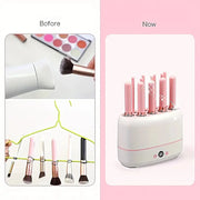 Electric Makeup Brushes Drying Machine 2 in 1 Automatic Electric Makeup Brush Cleaner and Dryer 12 Holes Cosmetic Puff Cleaner