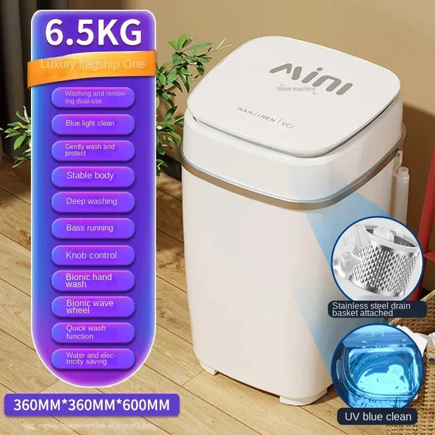 220V Compact and Lightweight Mini Washing Machine with Semi-automatic Design, Ideal for Underwear and Children's Clothes