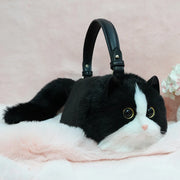 High Quality 2022 NEW Kawaii Novelty Simulation Black And White Cat Crossbody Bag Gift for Girl Valentines Gift Handbag