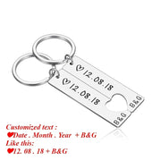 Customized Couples Keychain Boyfriend Girlfriend Keyring Husband Anniversary Valentine Day Gift Pinky Promise Women Men KeyChain