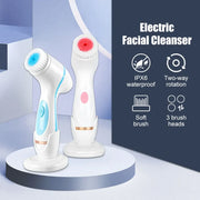 3 in 1 Electric Cleansing Brush Ultrasonic Facial Cleaner Face Massagers Sonic Rotating Cleansing Brush Face Deep Cleansing Tool