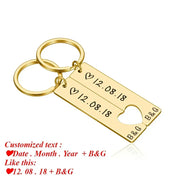 Customized Couples Keychain Boyfriend Girlfriend Keyring Husband Anniversary Valentine Day Gift Pinky Promise Women Men KeyChain