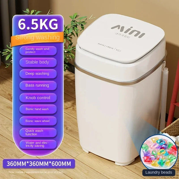 220V Compact and Lightweight Mini Washing Machine with Semi-automatic Design, Ideal for Underwear and Children's Clothes