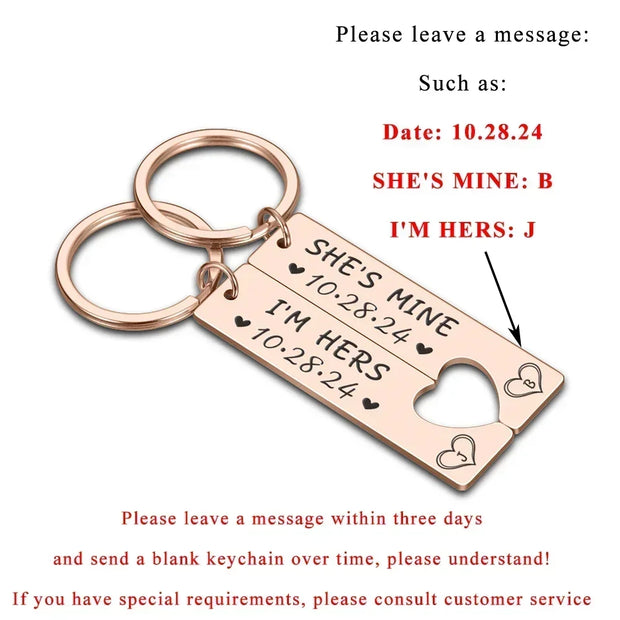 Customized Couples Keychain Boyfriend Girlfriend Keyring Husband Anniversary Valentine Day Gift Pinky Promise Women Men KeyChain