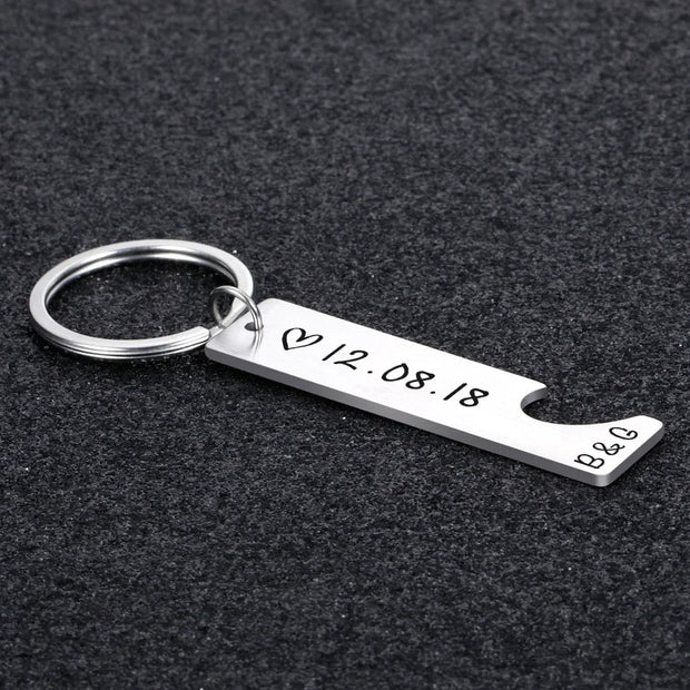 Customized Couples Keychain Boyfriend Girlfriend Keyring Husband Anniversary Valentine Day Gift Pinky Promise Women Men KeyChain