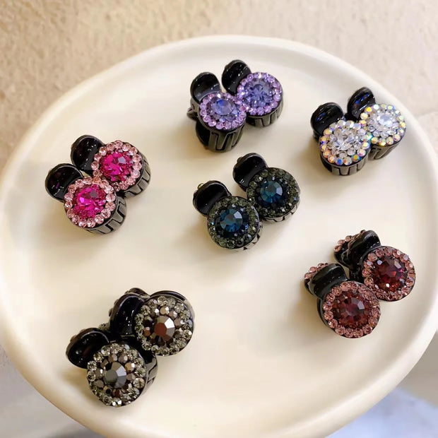 AWAYTR Fashion Rhinestone Button Hairpin Crystal Hair Clip Valentine Headwear Hair Accessories Festival Gift