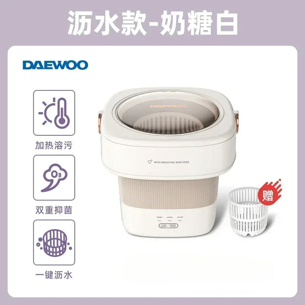 Daewoo mini washing machine 6L large capacity underwear socks folding washing machine for lazy people 220V 520W