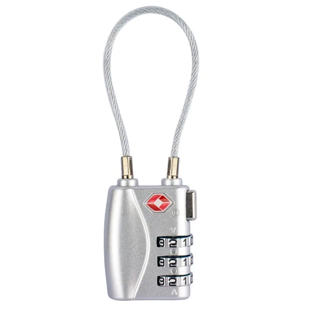 Anti-Theft Cable Luggage Lock Small Padlock Customs Code Lock Padlock with Steel Cable TSA Customs Lock Smart Combination Lock