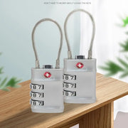 Zinc Alloy Padlock Luggage Suitcase Customs Code Lock Smart Combination Lock Padlock with Steel Cable TSA Customs Lock