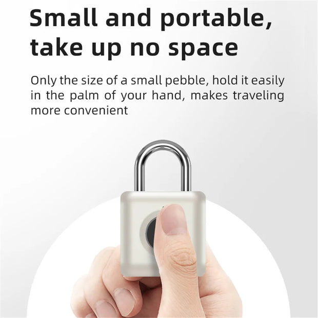 Mini Lock Fingerprint Smart Padlock Quick Unlock Keyless USB Rechargeable Door USB Keyless Fingerprint Lock for Luggage Case