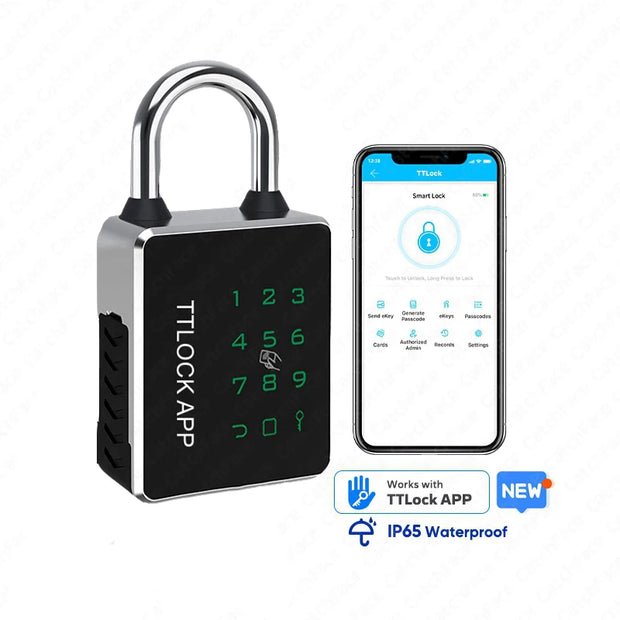 EGFirtor TTLOCK Padlock Tuya APP IC Card RFID Password Key NFC Unlock Way Waterproof IP65 Bluetooth Smart Electronic Door Lock