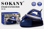 Portable 360-Degree Freestyle Dry/Steam Iron, Non-Stick Soleplate, Anti-Calc and Anti-Drip, Power Base and Carrying/Storage Case