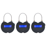 3X Smart Time Lock LCD Display Time Lock USB Rechargeable Temporary Timer Padlock Travel Electronic Timer Black