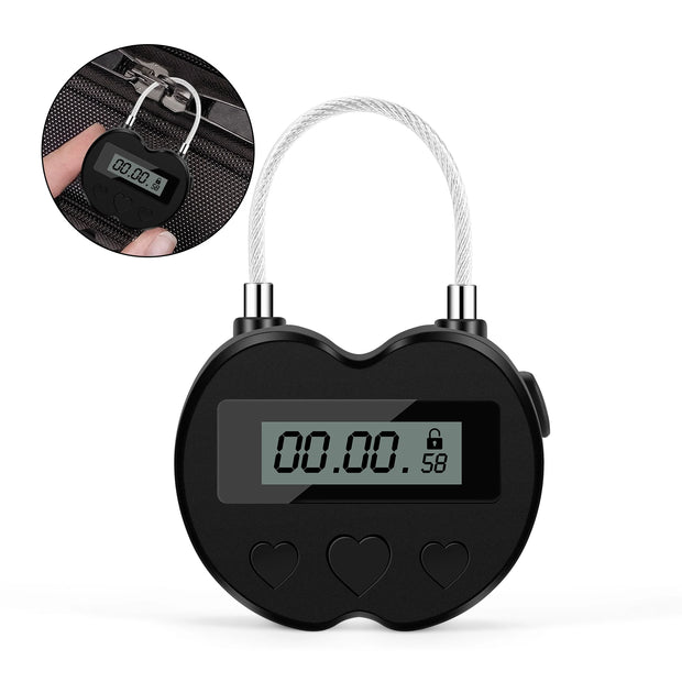 Smart Time Lock LCD Display Time Lock Multifunction Travel Electronic Timer, Waterproof USB Rechargeable Temporary Timer Padlock