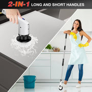 10 in 1 Electric Spin Scrubber, Cordless Handheld Grout Shower Cleaner, Electric Cleaning Brush with Adjustable Rotating Brush H