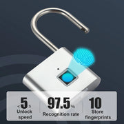 Xiaomi Fingerprint Padlock Smart USB Rechargeable Door Lock Waterproof Biometric Thumbprint Quick Unlock Zinc Alloy Door Padlock