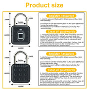 EGFirtor Tuya Smart Home Biometric Digital Padlock IP67 Waterproof Smart Door Lock Cabinet Lock Gym Wardrobe Door Password Lock